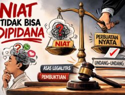 Niat Tidak Bisa Dipidana