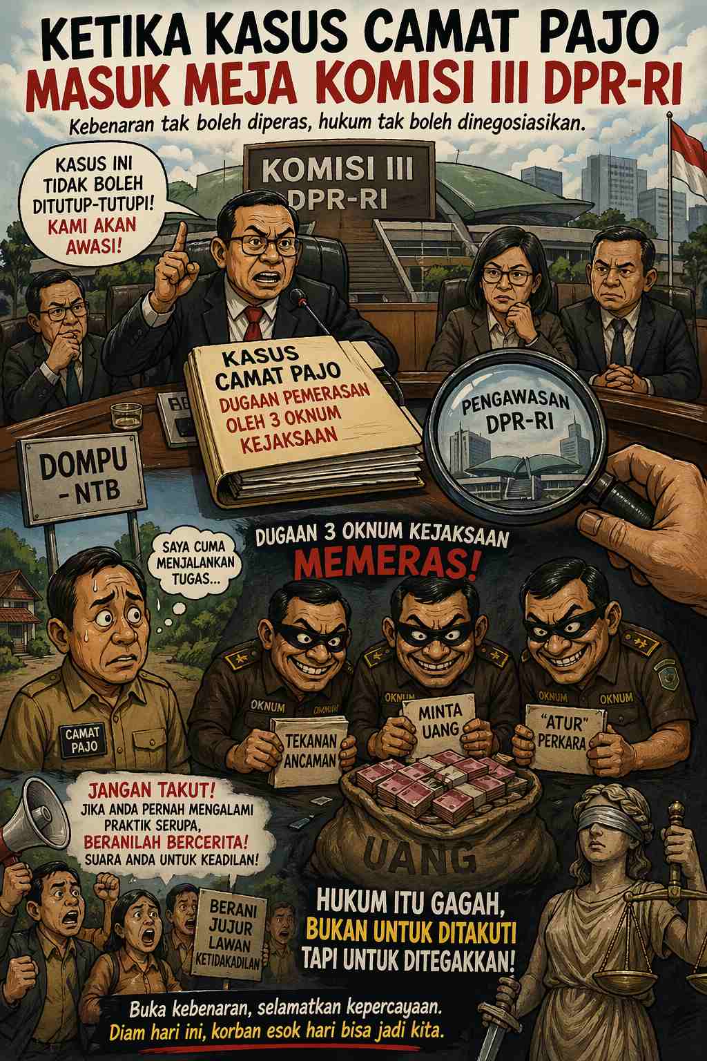 Kasus Camat Pajo Dompu, dugaan pemerasan oleh Komisi III DPR-RI