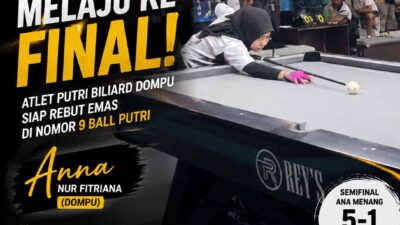 Atlet Biliar Putri Dompu Melaju ke Final, Selangkah Lagi Menuju Emas