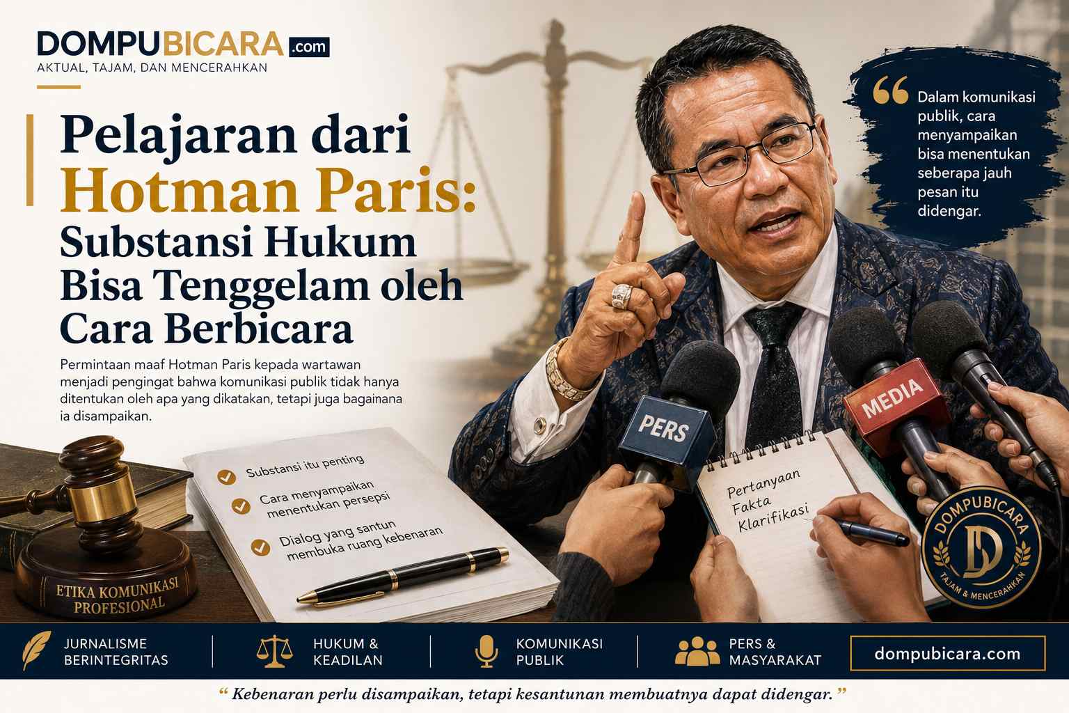 Permintaan Maaf Hotman Paris kepada wartawan