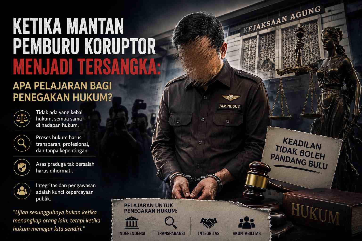 Kita mesti belajar dari kasus Febrie Ardiansyah ini